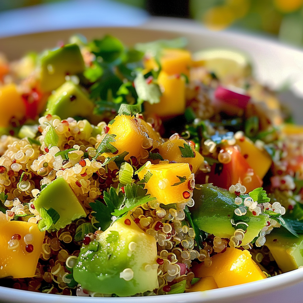 comment préparer Quinoa, Mangue Et Avocat, Vinaigrette CitronnéE étape par étape